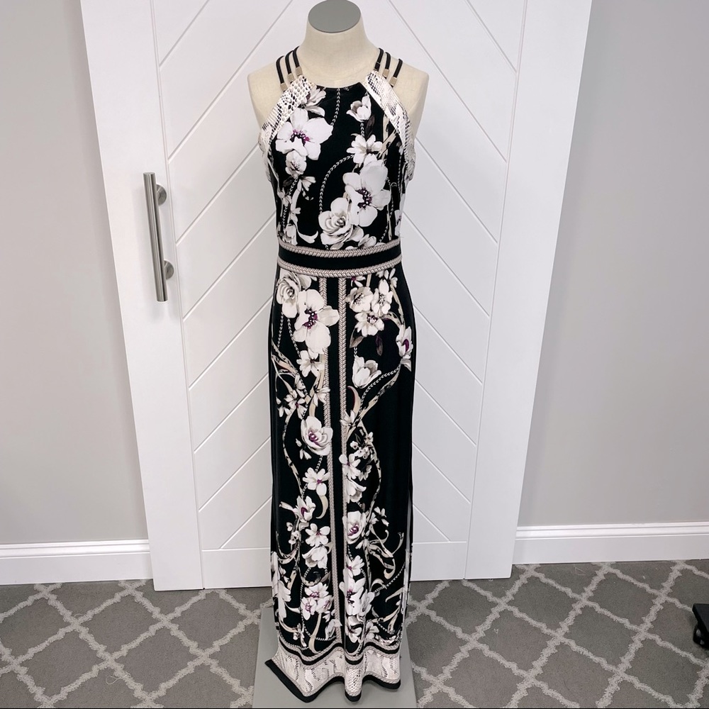 WHBM-Black and floral maxi-XS